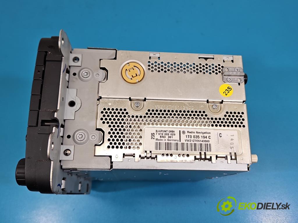 Vw Golf V 2003-2009 1.9 tdi 105 HP manual 77 kW 1896 cm3 5- Radio originál 1T0035194C