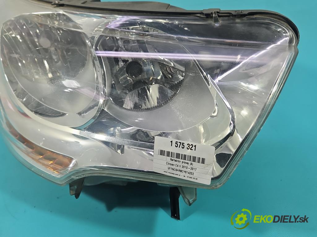 Citroen C4 II 2010-2017 1.6 hdi 111KM manual 82 kW 1560 cm3 5- Reflektor: pravý 9687304480-04 (Svetlo predné pravé)