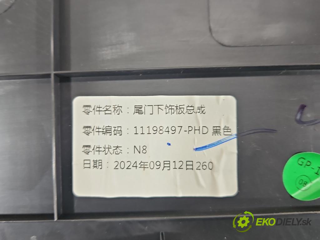 MG MG3 24- 1.5 16V 116 HP manual 85 kW 1495 cm3 5- Čalounictví: kufrové dvere 11198497