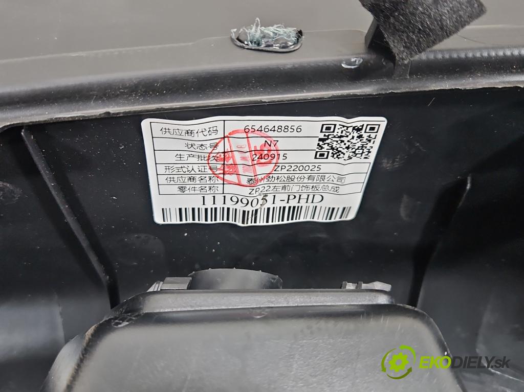 MG MG3  24- 1.5 16V 116 HP manual 85 kW 1495 cm3 5- Čalounictví: dvere predné ľavé 11556694