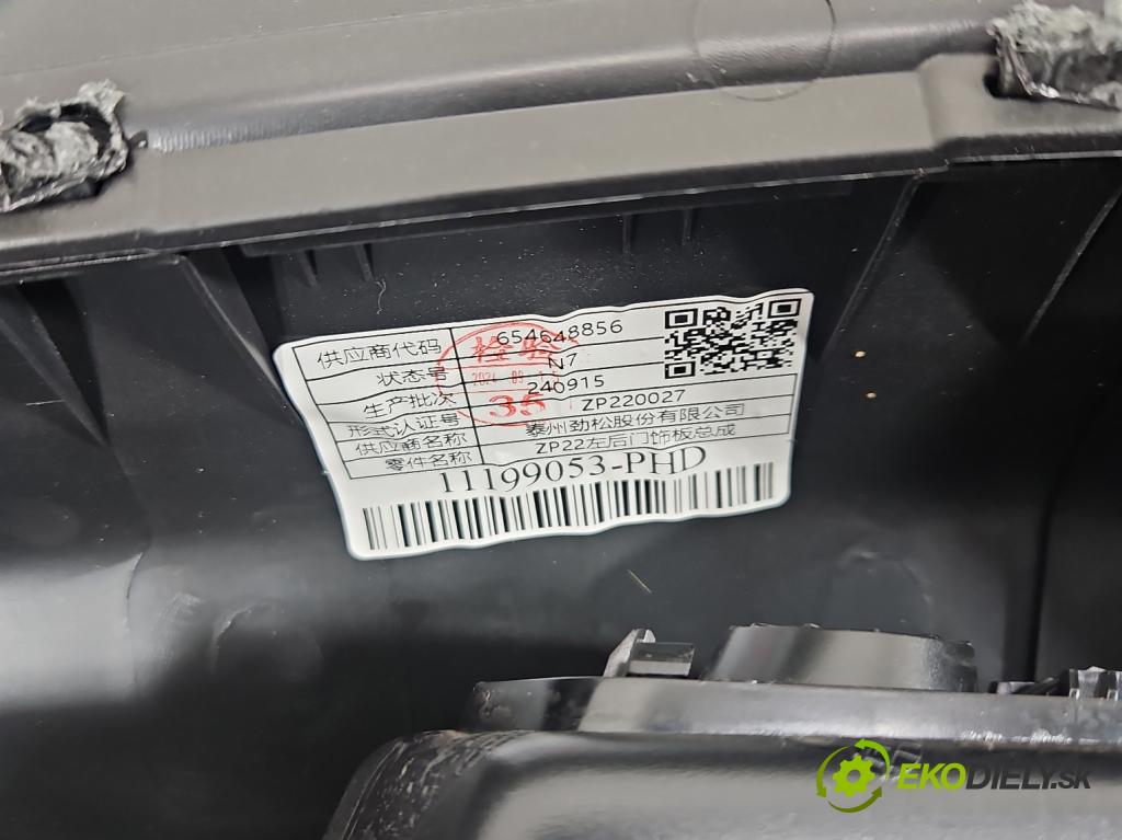 MG MG3  24- 1.5 16V 116 HP manual 85 kW 1495 cm3 5- Čalounictví: dvere zadné ľavé P11556696-5