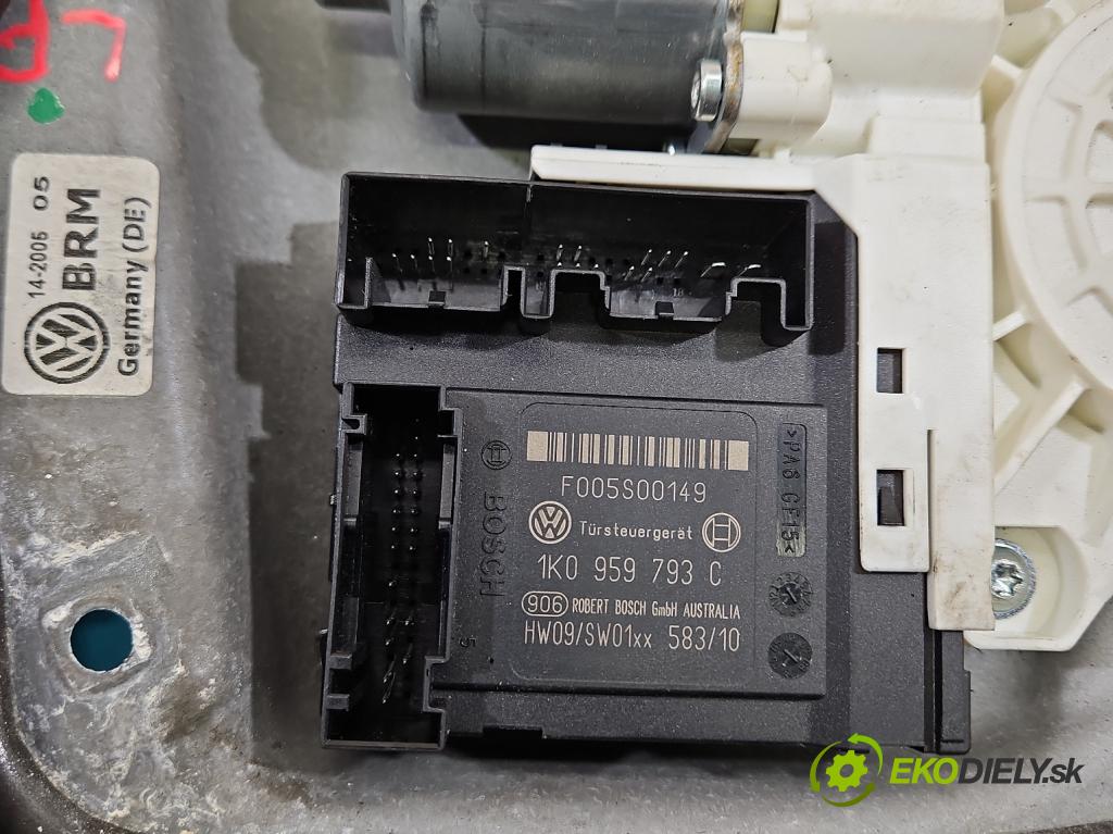 Vw Golf V 2003-2009 1.9 tdi 105 hp manual 77 kW 1896 cm3 5- mechanismus stahování přední levý 1K0959793C