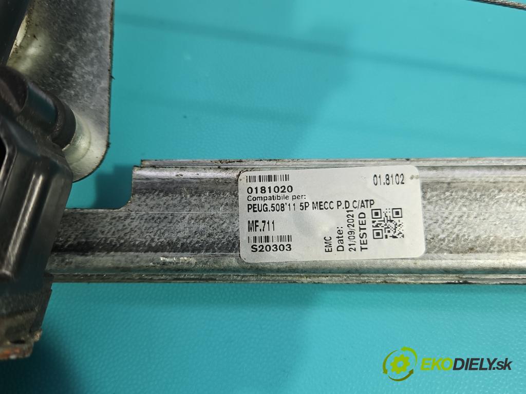 Peugeot 508 I 2010-2018 2.0 hdi 150 hp manual 110 kW 1997 cm3 5- mechanismus stahování zadní pravý 9688808380