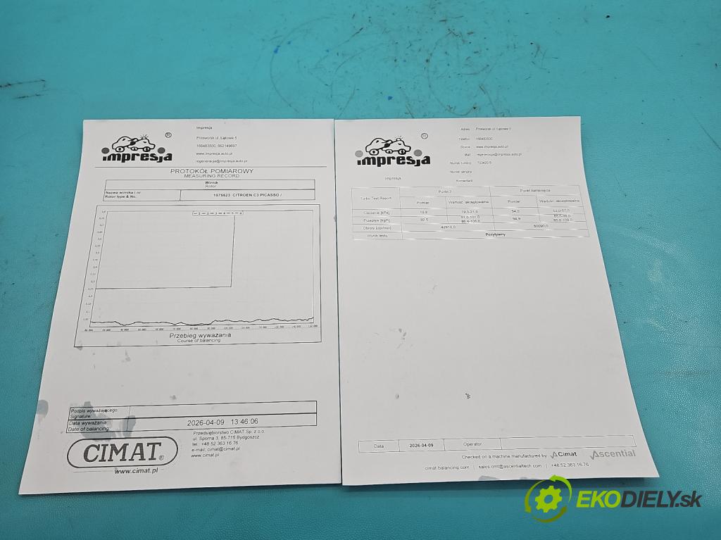 Citroen C3 Picasso 2008-2017 1.6 hdi 109 HP manual 80 kW 1560 cm3 5- turbodúchadlo, turbo repasovaná 753420-5