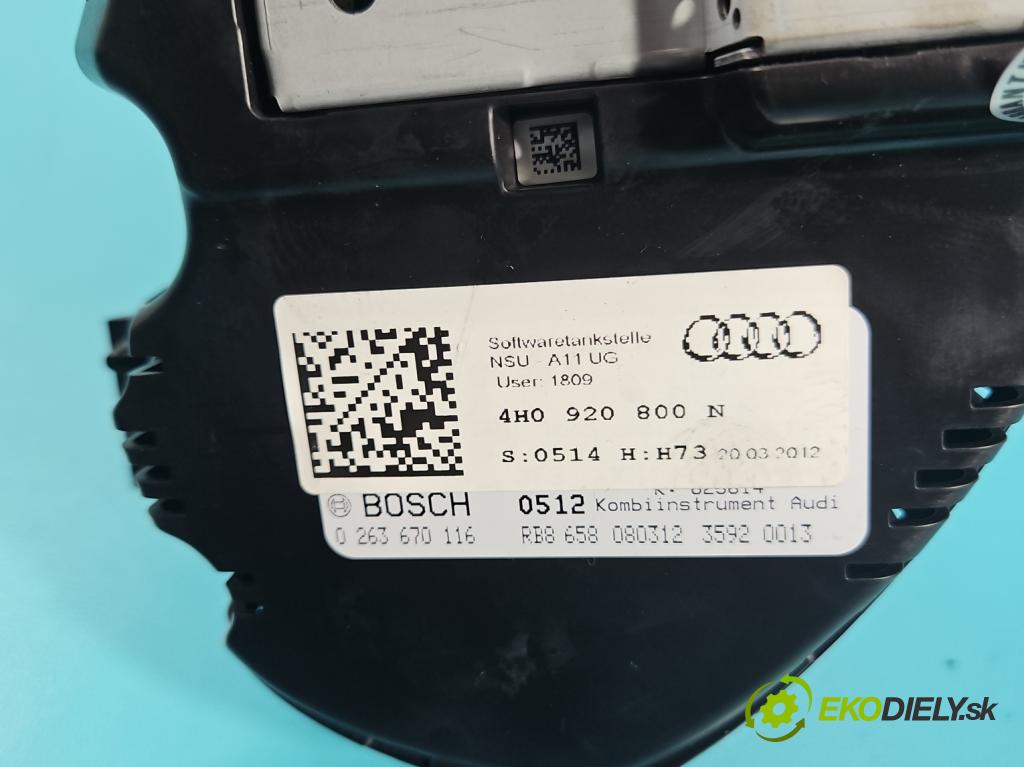 Audi A8 D4 2009-2017 2.0 TFSI 211KM automatic 155 kW 1984 cm3 4- prístrojovka/ budíky 4H0920800N (Prístrojová doska)