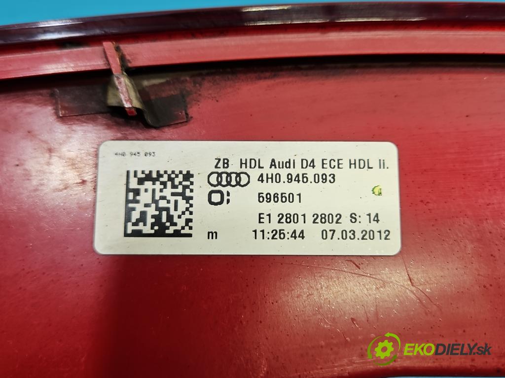 Audi A8 D4 2009-2017 2.0 TFSI 211KM automatic 155 kW 1984 cm3 4- svetlo / reflektor zadné ľavé 4H0945093 (Kľučka dverí ostatné)