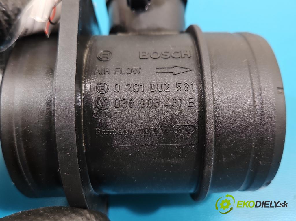 Vw Golf V 2003-2009 1.9 tdi 105 HP manual 77 kW 1896 cm3 5- průtokoměr: 0281002531 (Váha vzduchu)