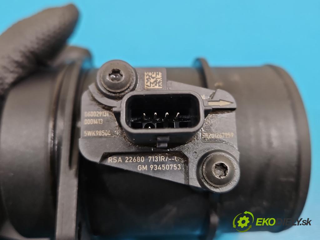 Renault Master III 2010-2024 2.3 dci 131 HP manual 96 kW 2299 cm3 5- průtokoměr: 165765213R (Váha vzduchu)