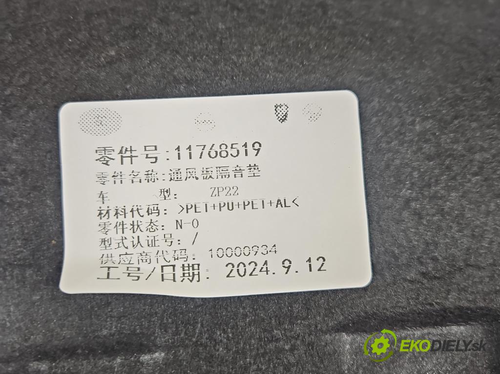 MG MG3  24- 1.5 16V 116 HP manual 85 kW 1495 cm3 5- Zvuková izolácia ostatné 11768519