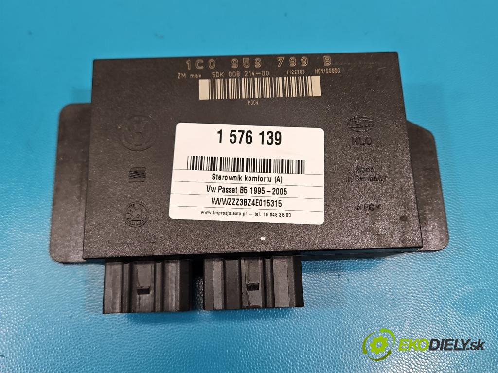 Vw Passat B5 1995-2005 1.9 tdi 131 HP manual 96 kW 1896 cm3 5- riadiaca jednotka komfortu 1C0959799B