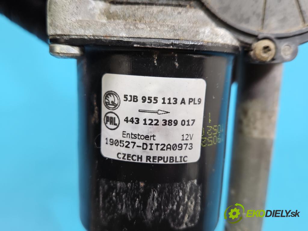 Skoda Fabia III 2014- 2021 1.0 TSI 95 HP manual 70 kW 999 cm3 5- motor stieračov predné 5JB955113A