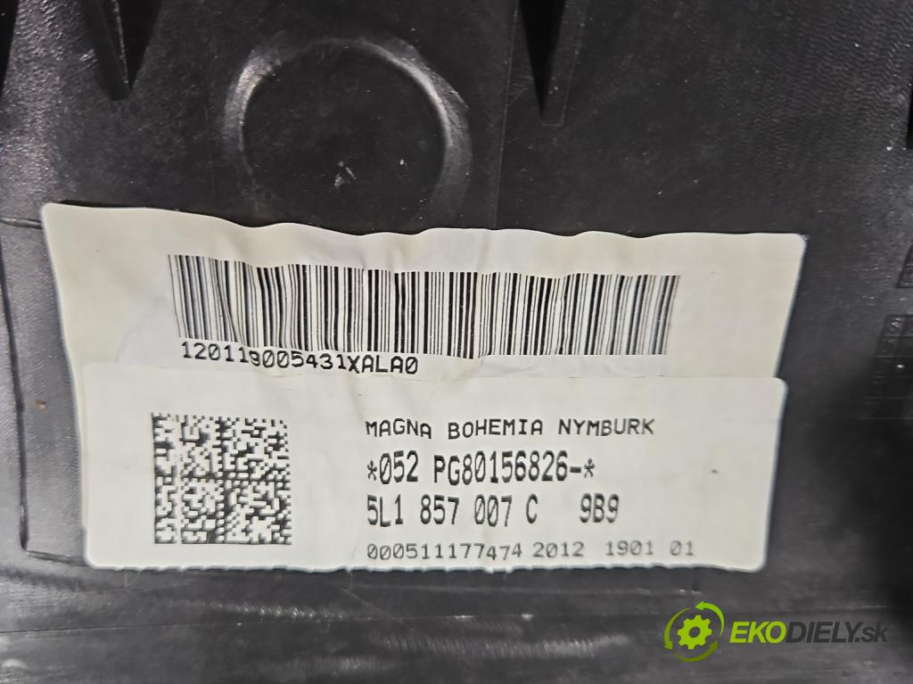 Skoda Yeti 2009-2017 2.0 tdi 110 HP manual 81 kW 1968 cm3 5- kokpit,pristrojová doska rozdeľovacia