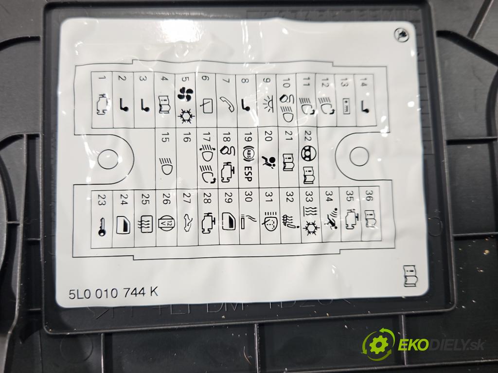 Skoda Yeti 2009-2017 2.0 tdi 110 HP manual 81 kW 1968 cm3 5- kokpit,pristrojová doska rozdeľovacia