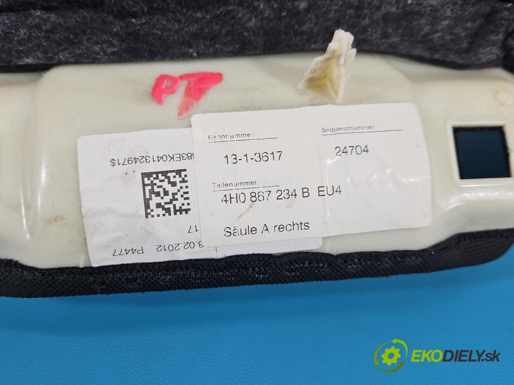 Audi A8 D4 2009-2017 2.0 TFSI 211KM automatic 155 kW 1984 cm3 4- kryt plast 4H0867234B