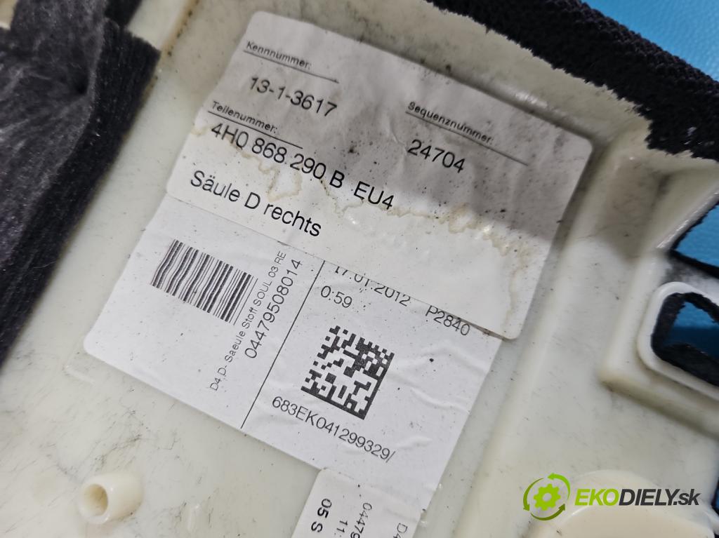 Audi A8 D4 2009-2017 2.0 TFSI 211KM automatic 155 kW 1984 cm3 4- kryt plast 4H0868290B