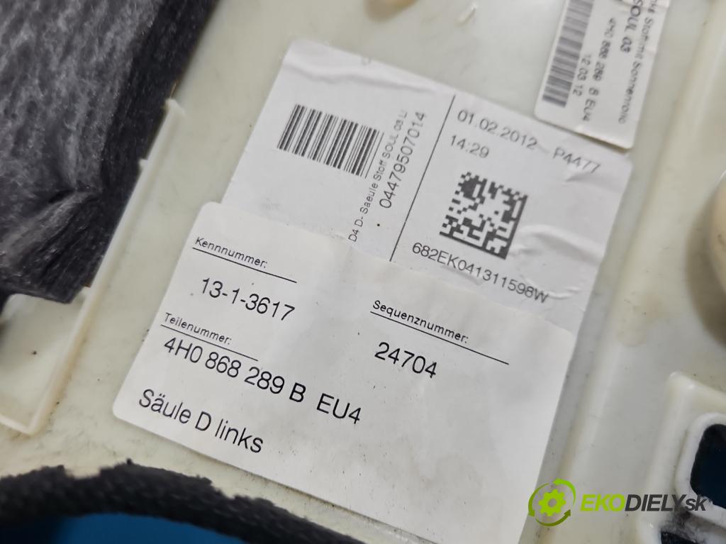 Audi A8 D4 2009-2017 2.0 TFSI 211KM automatic 155 kW 1984 cm3 4- kryt plast 4H0868289B