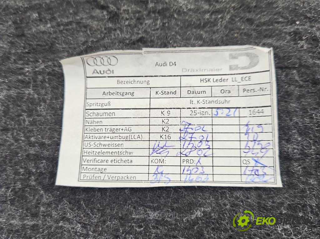 Audi A8 D4 2009-2017 2.0 TFSI 211KM automatic 155 kW 1984 cm3 4- kastlík 4H1857096F