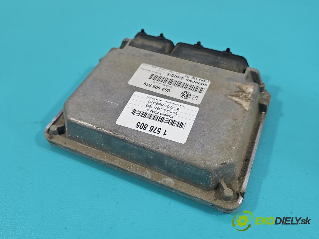 Vw Golf IV 1997-2003 1.6 SR 101 HP manual 74 kW 1595 cm3 5- riadiaca jednotka motora 06A906019