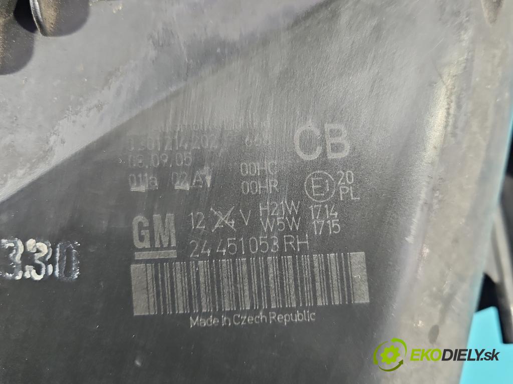 Opel Zafira B 2005-2014 1.9 cdti 150 HP manual 110 kW 1910 cm3 5- Reflektor: pravý 24451053RH (Svetlo predné pravé)