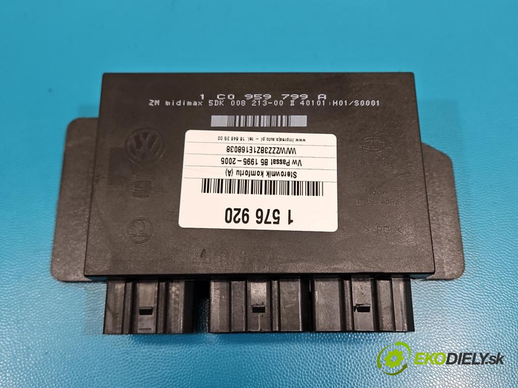 Vw Passat B5 1995-2005 1.6 8V 102 HP manual 75 kW 1595 cm3 5- riadiaca jednotka komfortu 1C0959799A