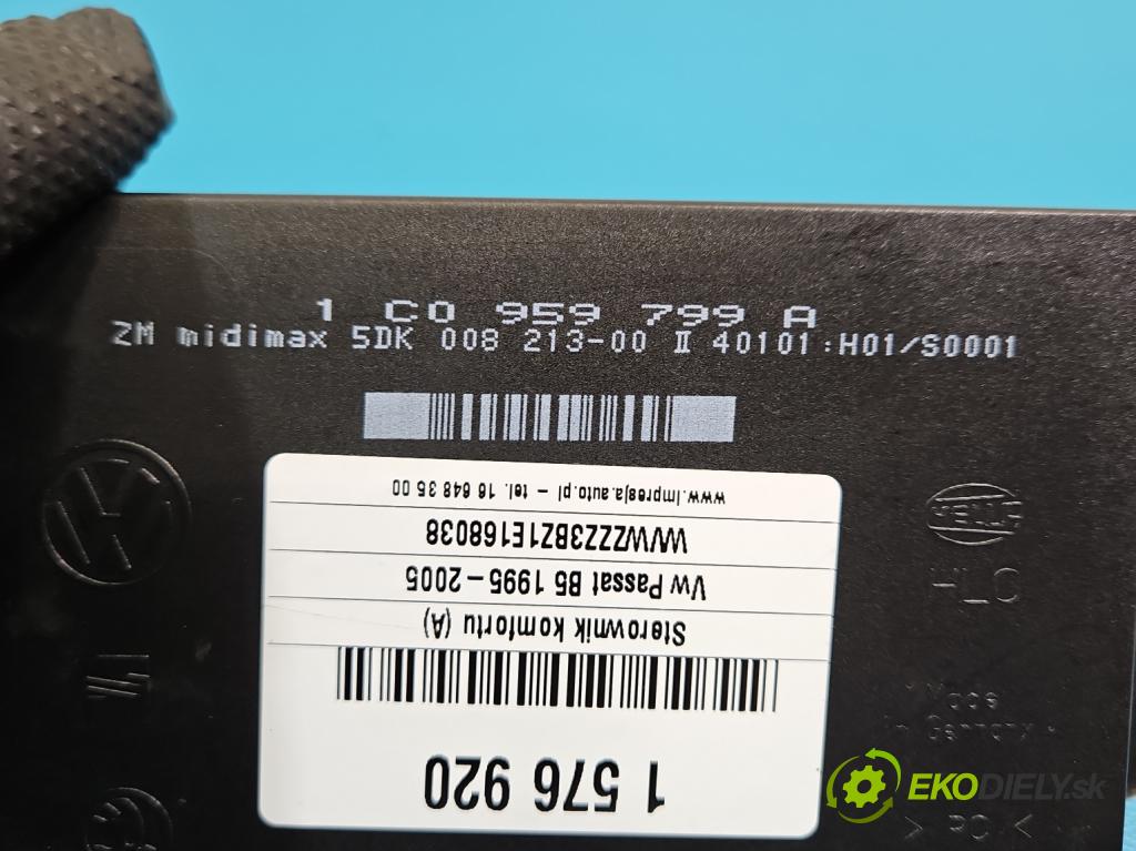 Vw Passat B5 1995-2005 1.6 8V 102 HP manual 75 kW 1595 cm3 5- riadiaca jednotka komfortu 1C0959799A