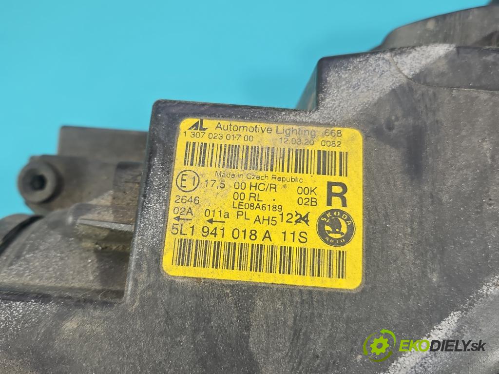 Skoda Yeti 2009-2017 2.0 tdi 110 HP manual 81 kW 1968 cm3 5- Reflektor: pravý 5L1941018A (Svetlo predné pravé)