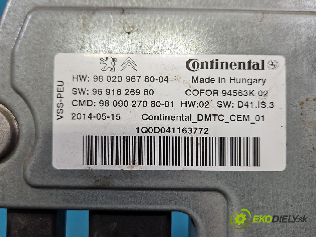 Peugeot 508 I 2010-2018 2.0 hdi 150 HP manual 110 kW 1997 cm3 5- riadiaca jednotka ostatné 9691626980