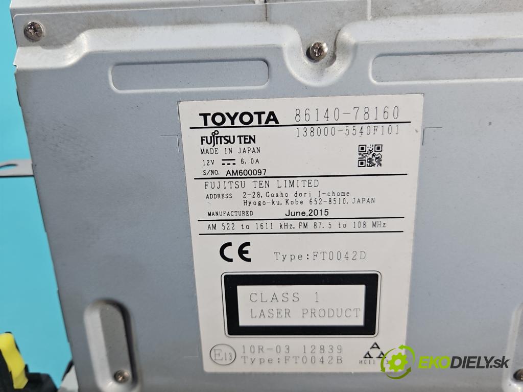 Lexus NX I 2014-2021 2.5 16V 155 hp automatic 114 kW 2494 cm3 5- Radio továrna: 86140-78160