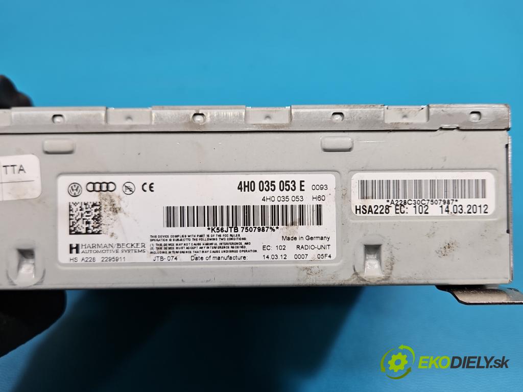 Audi A8 D4 2009-2017 2.0 TFSI 211KM automatic 155 kW 1984 cm3 4- Radio originál 4H0035053E