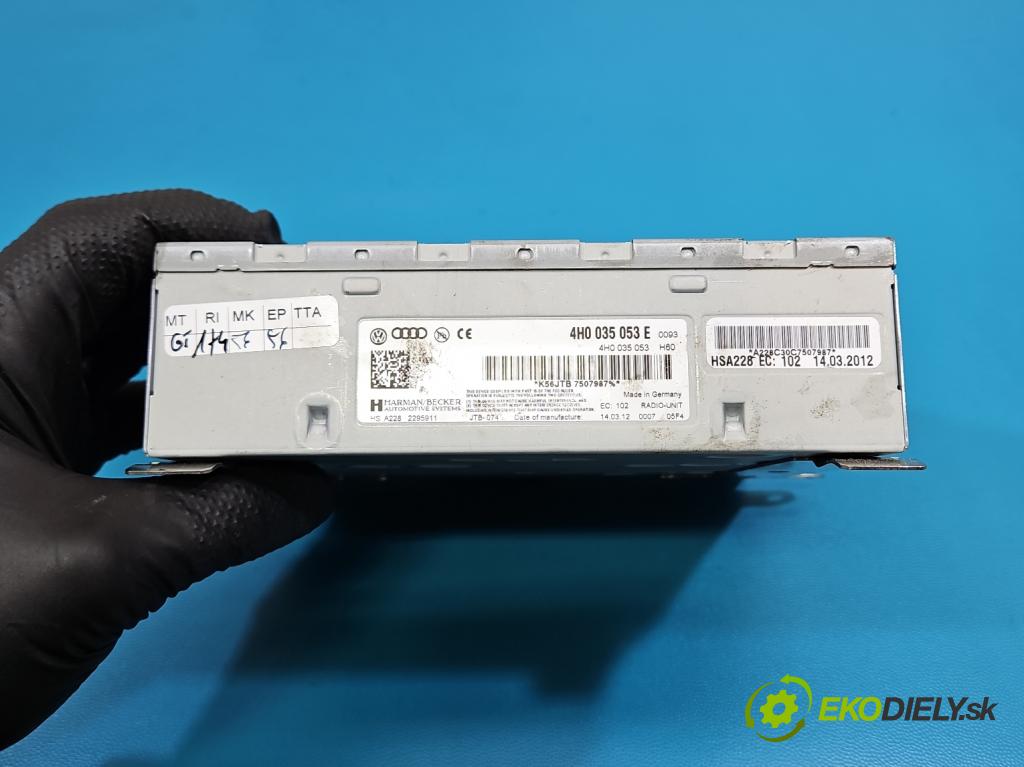 Audi A8 D4 2009-2017 2.0 TFSI 211KM automatic 155 kW 1984 cm3 4- Radio originál 4H0035053E