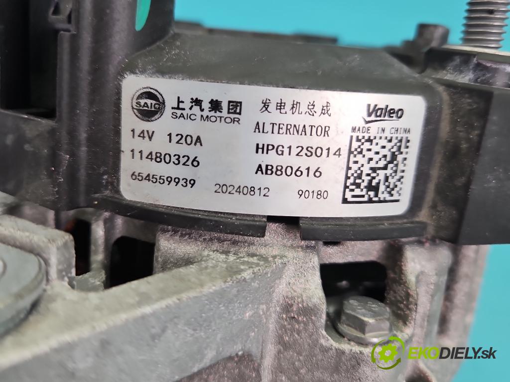 MG MG3  24- 1.5 16V 116 HP manual 85 kW 1495 cm3 5- Alternator 654559939 (Alternátor)