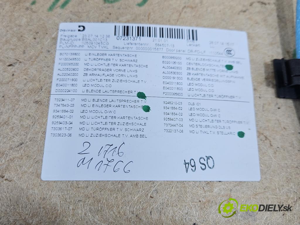 Bmw i3 2013–2022 0.0 elektrický: 170 HP automatic 125 kW 1 cm3 5- Čalounictví: dvere predné ľavé