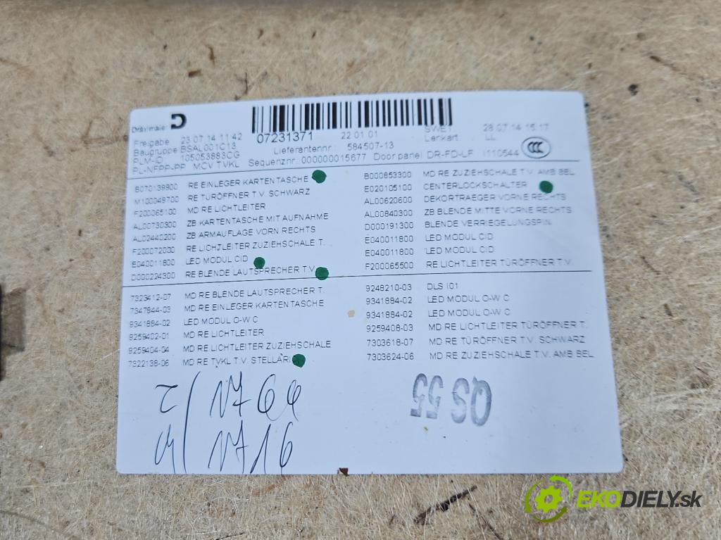 Bmw i3 2013–2022 0.0 elektrický: 170 HP automatic 125 kW 1 cm3 5- Čalounictví: dvere predné pravé