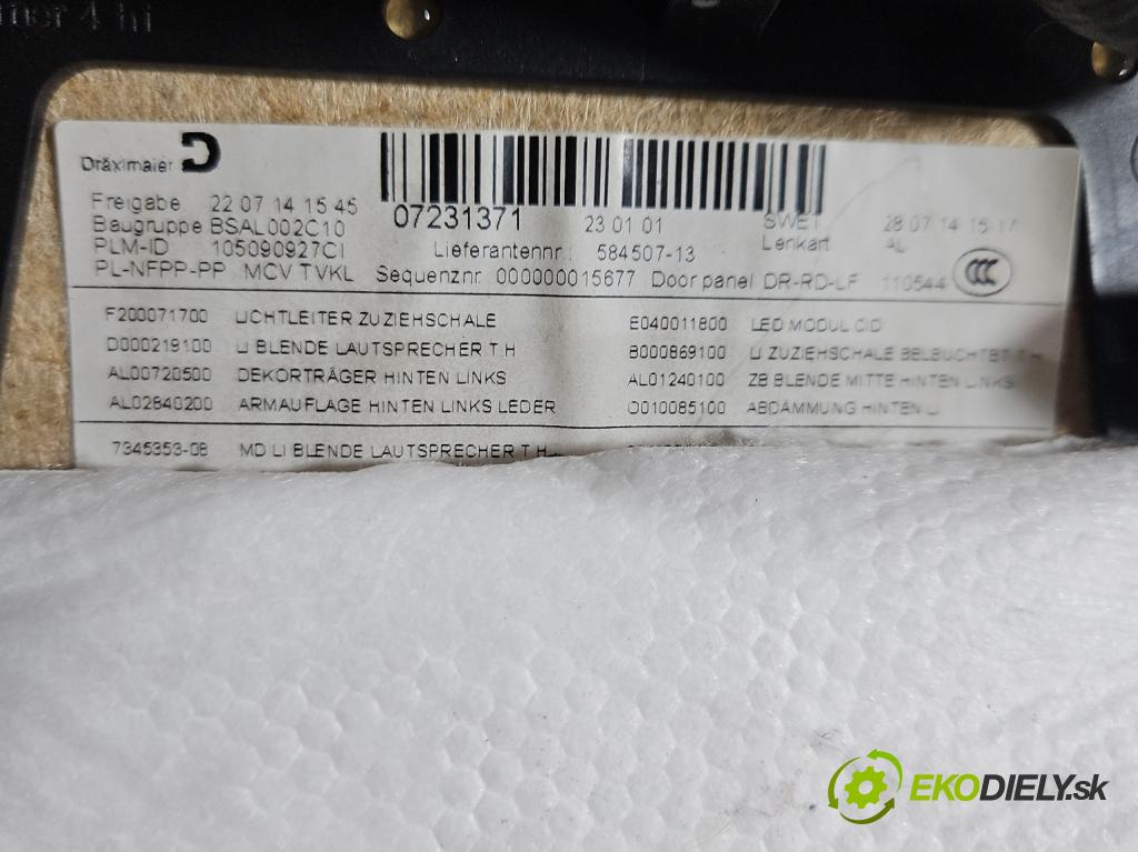 Bmw i3 2013–2022 0.0 elektrický: 170 HP automatic 125 kW 1 cm3 5- Čalounictví: dvere zadné ľavé 7345353