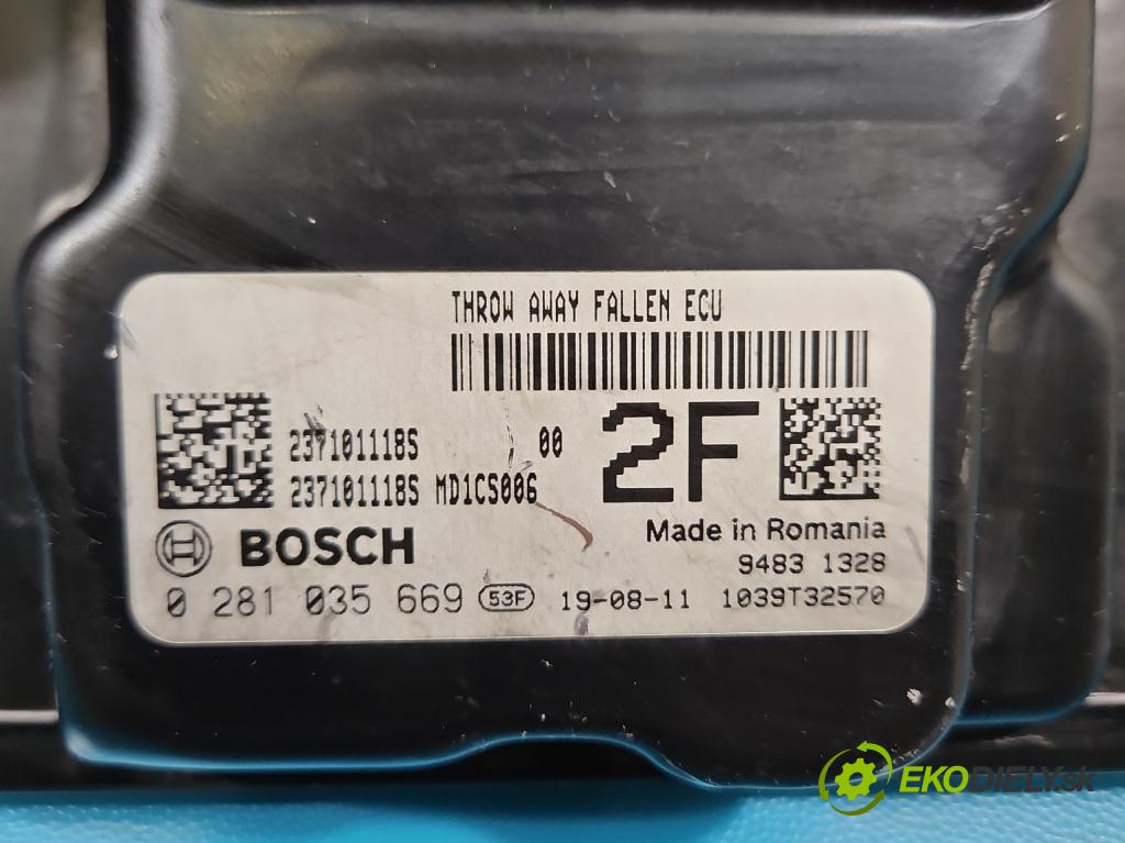 Dacia Dokker 2012- 1.5 dci 95 HP manual 70 kW 1461 cm3 5- riadiaca jednotka motora 0281035669