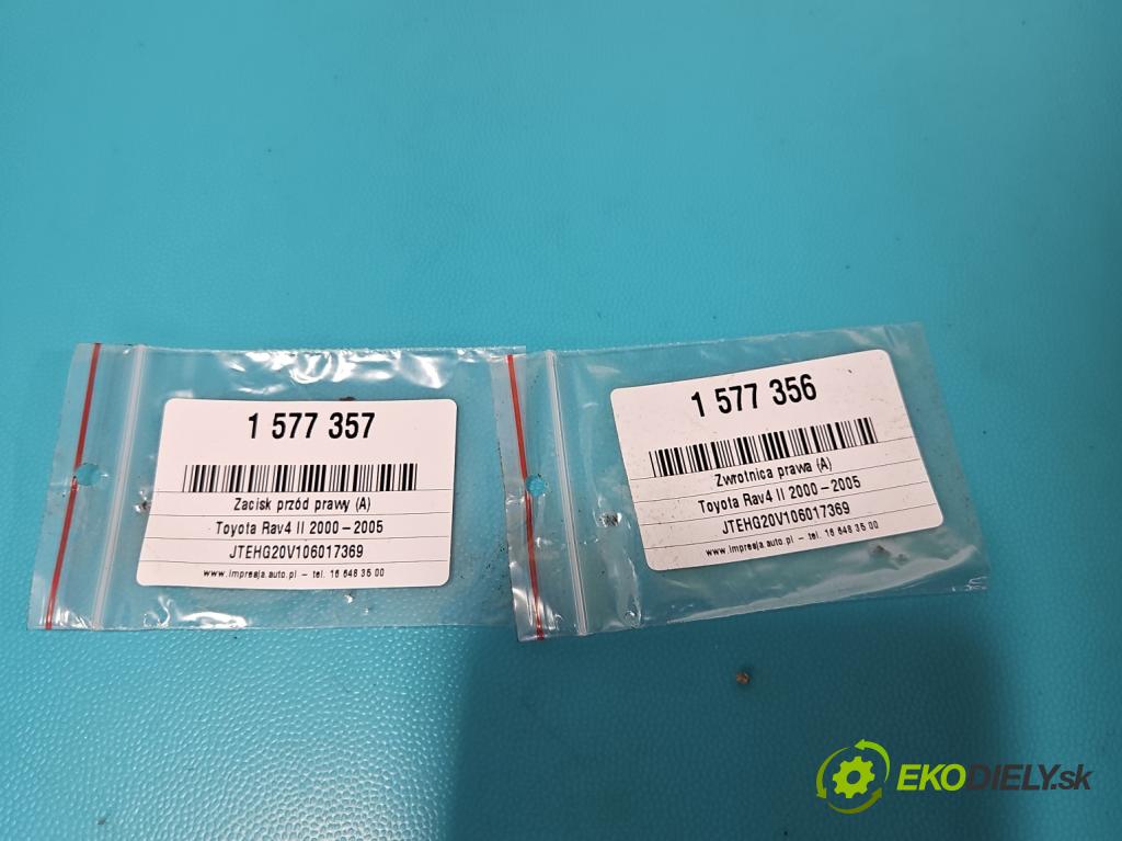 Toyota Rav4 II 2000-2005 2.0 D4D 1CD 133 HP manual 98 kW 1995 cm3 5- brzdič predné pravý  (Kľučka dverí ostatné)