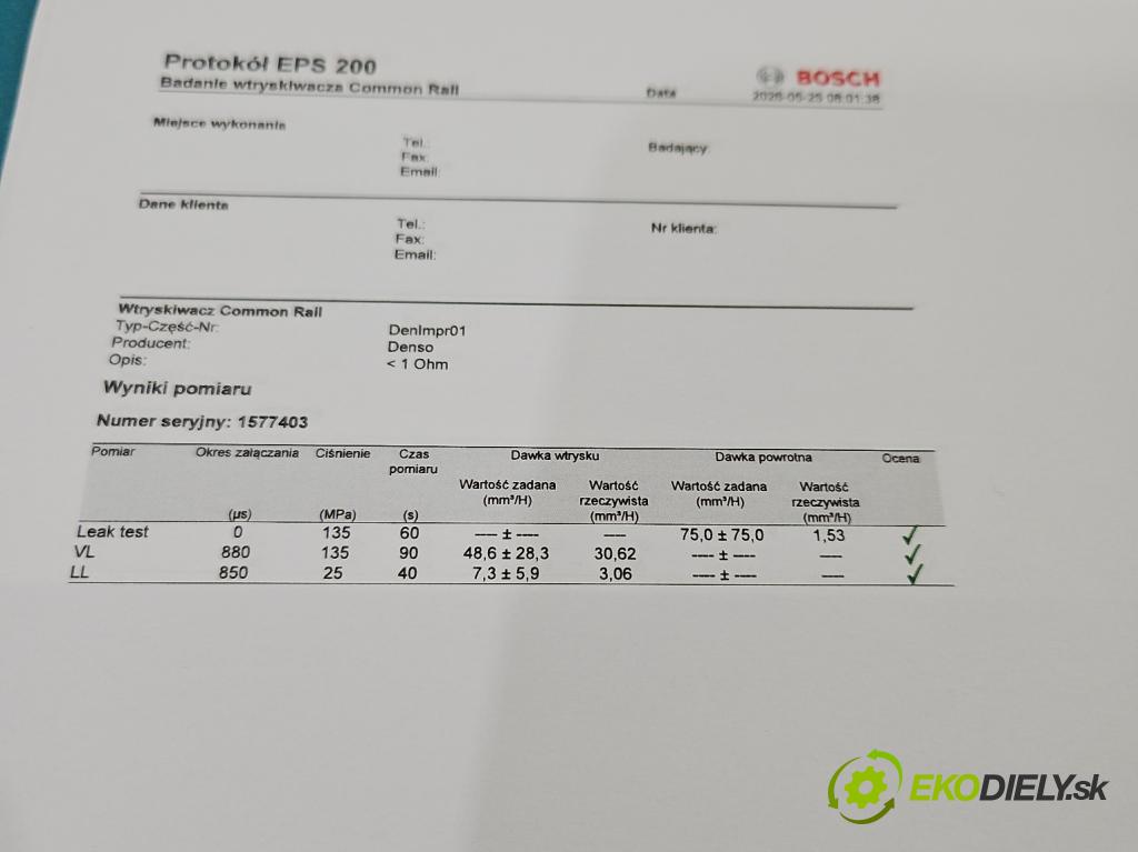 Toyota Rav4 II 2000-2005 2.0 D4D 1CD 133 hp manual 98 kW 1995 cm3 5- vstřikovač diesel 23670-27030