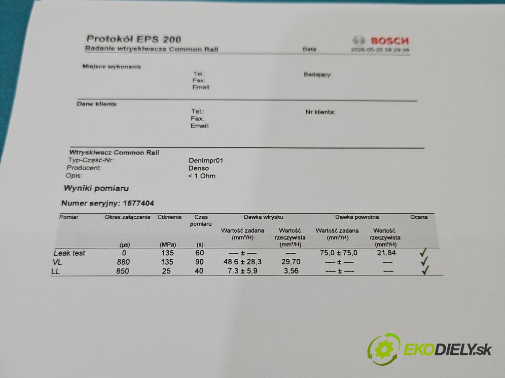 Toyota Rav4 II 2000-2005 2.0 D4D 1CD 133 hp manual 98 kW 1995 cm3 5- vstřikovač diesel 23670-27030