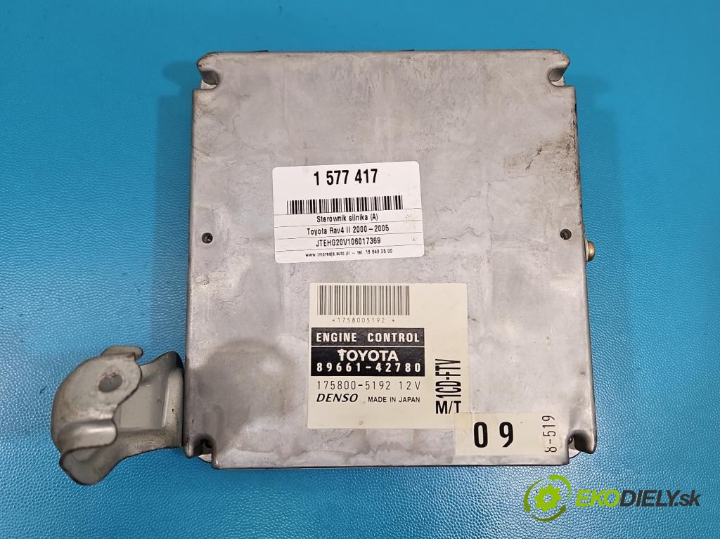Toyota Rav4 II 2000-2005 2.0 D4D 1CD 133 HP manual 98 kW 1995 cm3 5- riadiaca jednotka motora 89661-42780