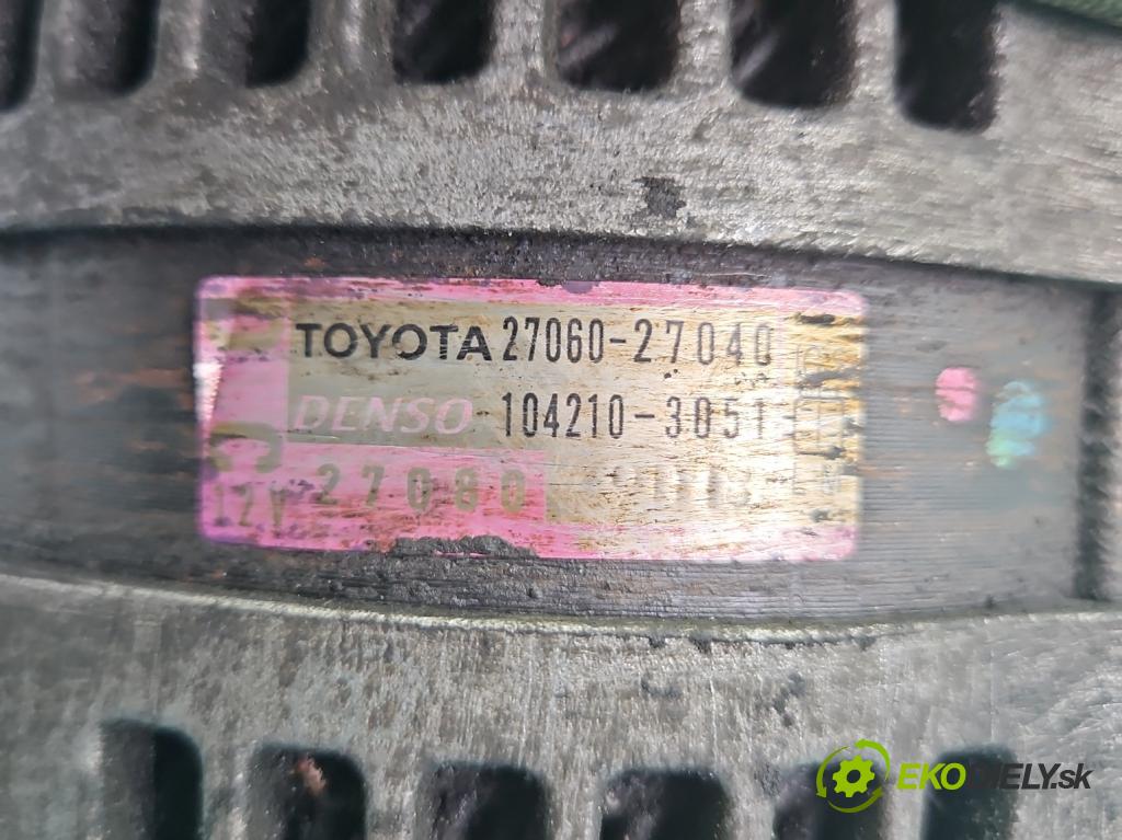 Toyota Rav4 II 2000-2005 2.0 D4D 1CD 133 HP manual 98 kW 1995 cm3 5- Alternator 27060-27040 (Alternátor)