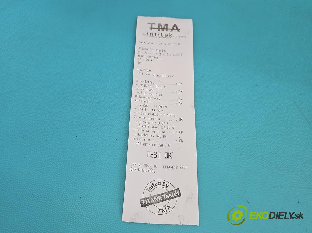 Citroen Xsara Picasso 1.6 16V 109 HP manual 80 kW 1587 cm3 5- Alternator  (Alternátor)