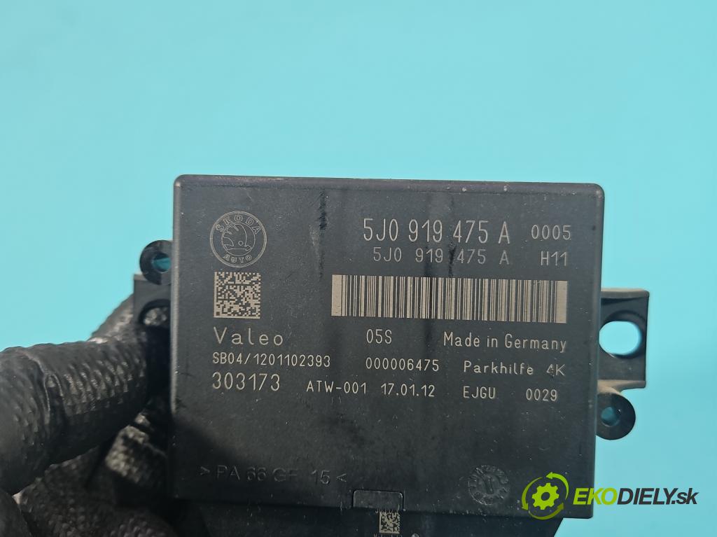 Skoda Yeti 2009-2017 2.0 tdi 110 hp manual 81 kW 1968 cm3 5- řídící jednotka parkování 5J0919475A