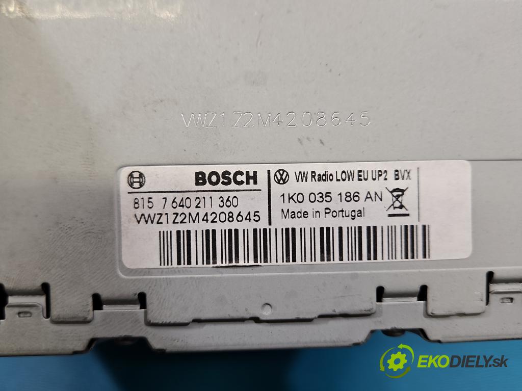 Vw Touran I 2003-2015 2.0 tdi 140 HP manual 103 kW 1968 cm3 5- Radio originál 1K0035186AN