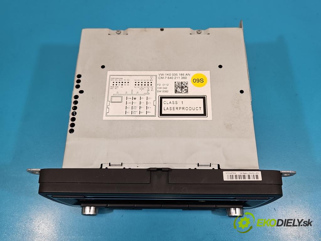 Vw Touran I 2003-2015 2.0 tdi 140 HP manual 103 kW 1968 cm3 5- Radio originál 1K0035186AN