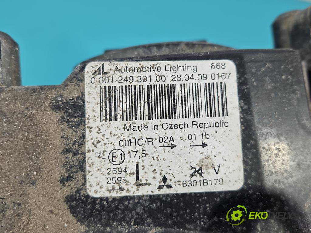 Mitsubishi Colt Z30 VI 2004-2012 1.3 16V 95 HP manual 70 kW 1332 cm3 5- Reflektor: ľavý 0301249301 (Kľučka dverí ostatné)