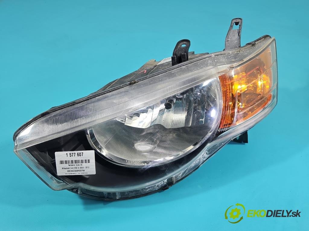 Mitsubishi Colt Z30 VI 2004-2012 1.3 16V 95 HP manual 70 kW 1332 cm3 5- Reflektor: ľavý 0301249301 (Kľučka dverí ostatné)