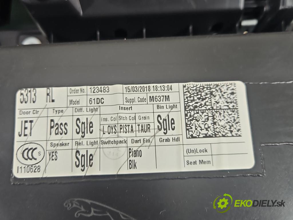 Jaguar F-Pace 16- 2.0d 241KM automatic 177 kW 1999 cm3 5- Čalounictví: dvere zadné ľavé HK83-20987-ACW