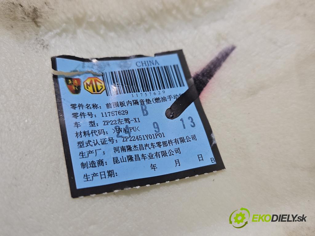 MG MG3  24- 1.5 16V 116 HP manual 85 kW 1495 cm3 5- Zvuková izolácia ostatné 11757629