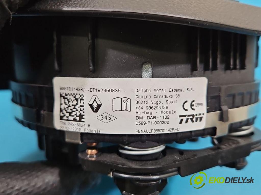 Dacia Dokker 2012- 1.5 dci 95 hp manual 70 kW 1461 cm3 5- Polštář: vzduch: Řidič: 985701142R (Airbag)
