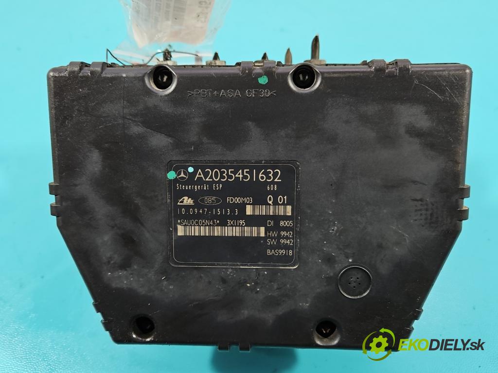 Mercedes C W203 2000-2007 2.0 kompressor 163 HP manual 120 kW 1998 cm3 4- čerpadlo abs A0044310512 (Pumpa ABS)